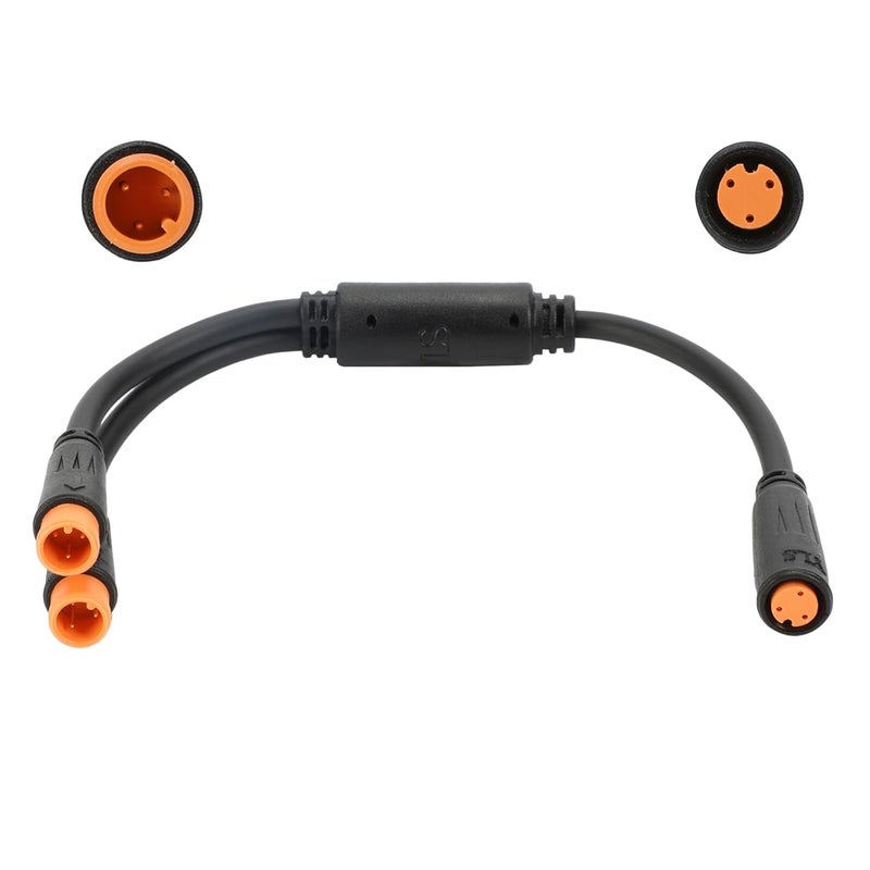 EBIKE Cable 3 Pin; 1T2 Y-Splitter Extension Wire for eBike, Julet Type, Suitable for Brake Cut-Off Switch, Gear Shift Sensor, Throttle, Pedal Assist Sensors, 7.9", Waterproof Design